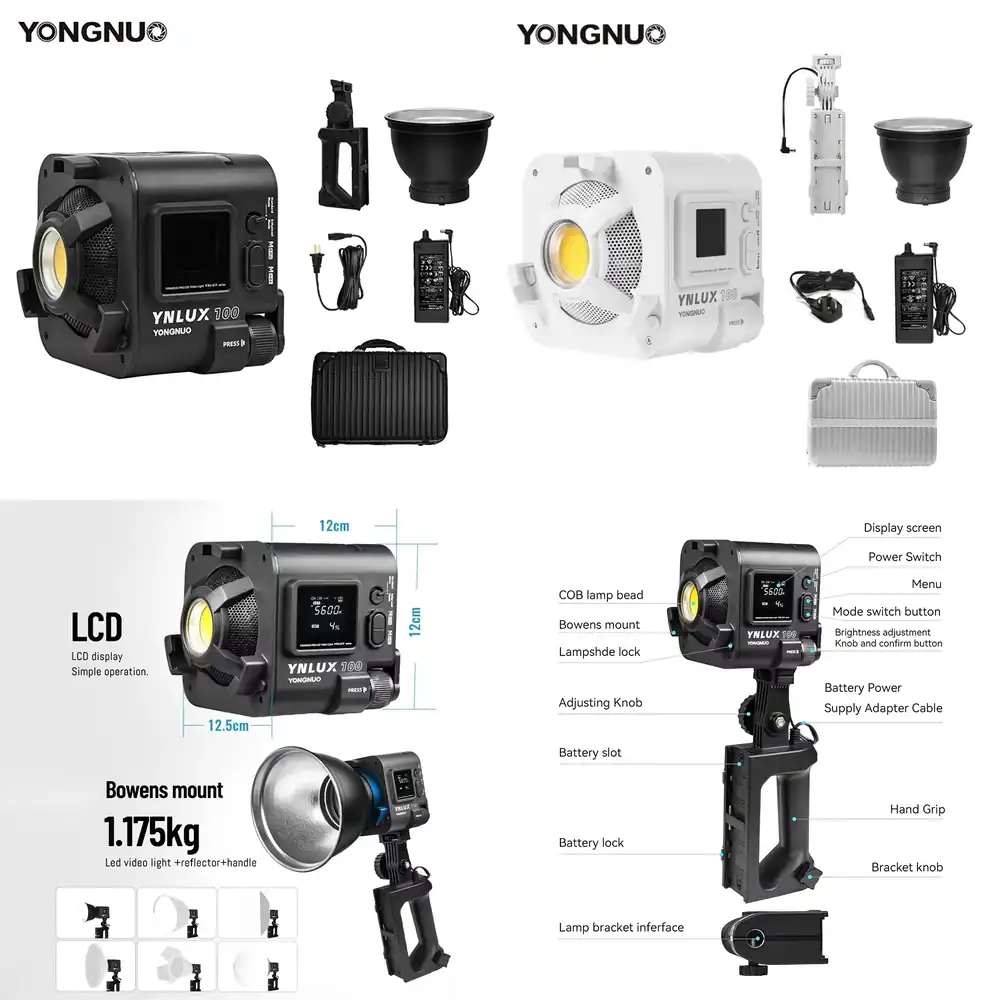 Photography Lighting Studio - 용누오 YNLUX100 100W 3200K-5600K 컴팩트 휴대용