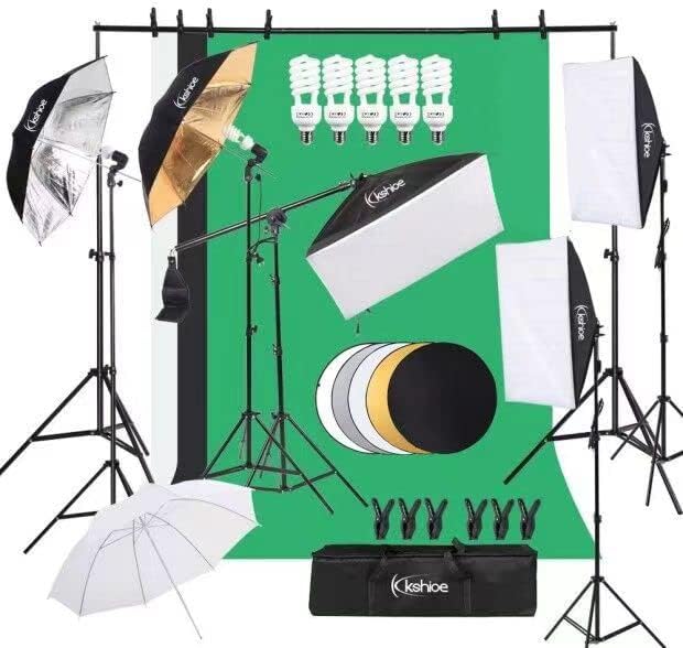 Photography Lighting And Backdrop Kits - 사진 조명 키트, 백드롭 스탠드가 있는