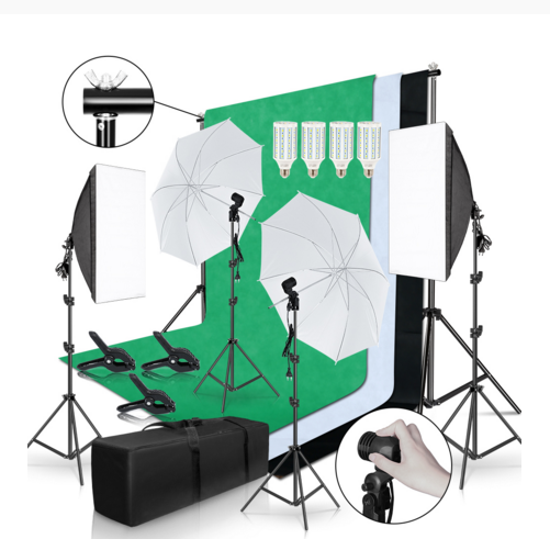 Photography Lighting And Backdrop Kits - 골드셀러 풀세트 사진 촬영 키트 포토