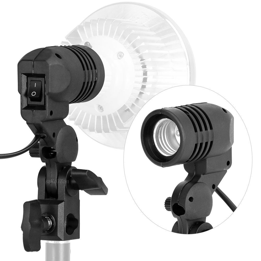 단일 헤드 전구 홀더 E27 소켓 플래시 우산 브래킷  - Photography Video Lighting Kit 리뷰 및 가격