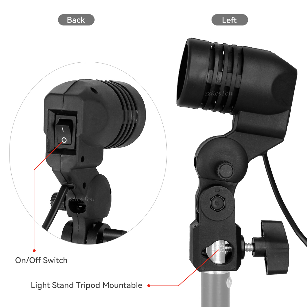 단일 헤드 전구 홀더 E27 소켓 플래시 우산 브래킷  - Photography Video Lighting Kit 리뷰 및 가격