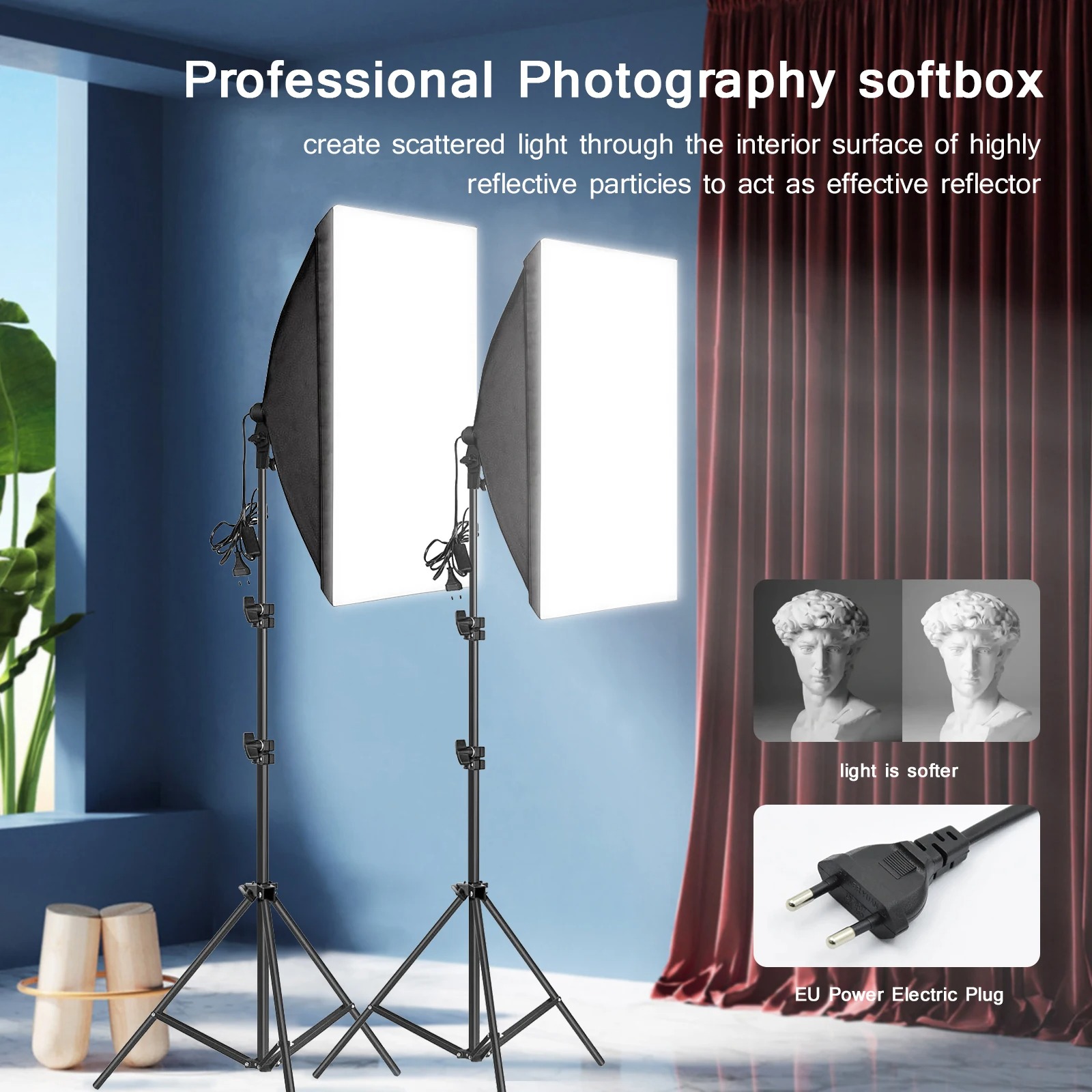 전문 사진 소프트박스 조명 소프트 박스 삼각대 포함 E - Photography Lighting Continuous 리뷰 및 가격