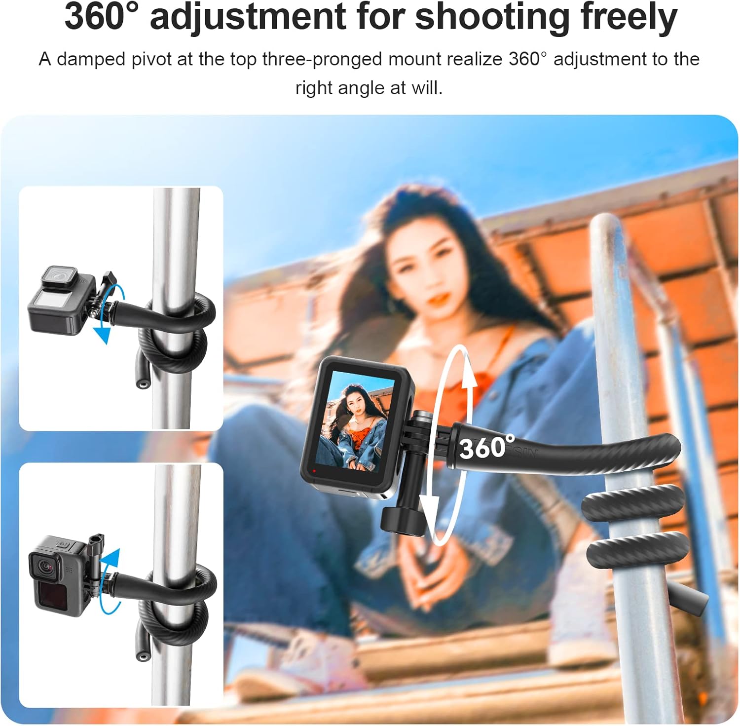 텔레신 카메라 플렉시블 마운트 클램프 (고프로, 인스타 - Insta360 Camera Go 3 리뷰 및 가격