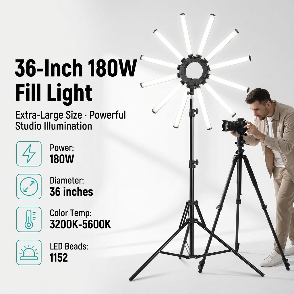 12암 멀티 튜브 사진 조명 키트 180W 대형 LED - Photography Lighting Kits 리뷰 및 가격
