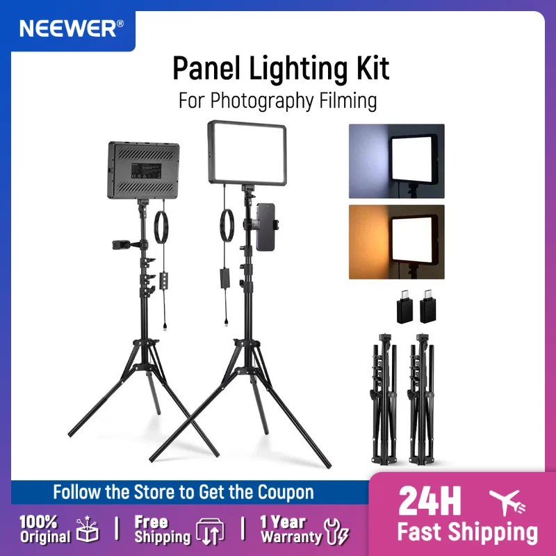 NEEWER BASICS 2팩 LED 비디오 라이트 패 - Photography Lighting Basics 리뷰 및 가격