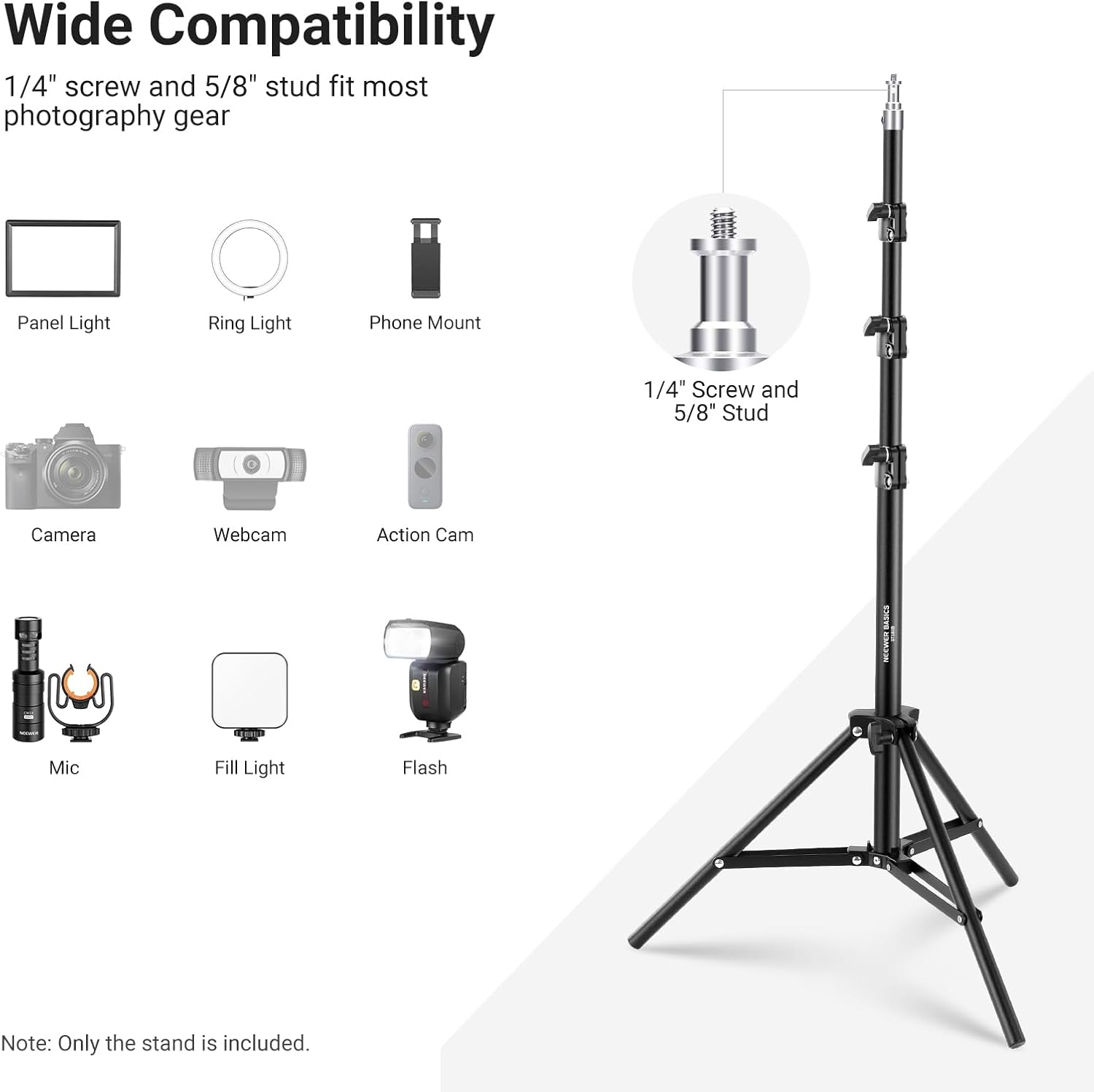 NEEWER 베이직 6피트/180cm 사진 조명 스탠드 - Photography Lighting Basics 리뷰 및 가격