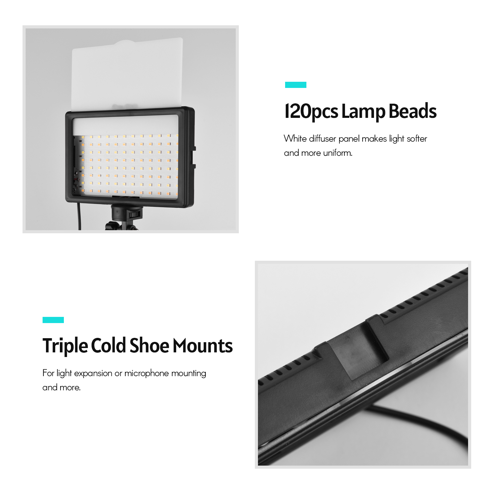 Andoer LED 비디오 조명 키트, 사진 조명, 3 - Photography Video Lighting Kit 리뷰 및 가격