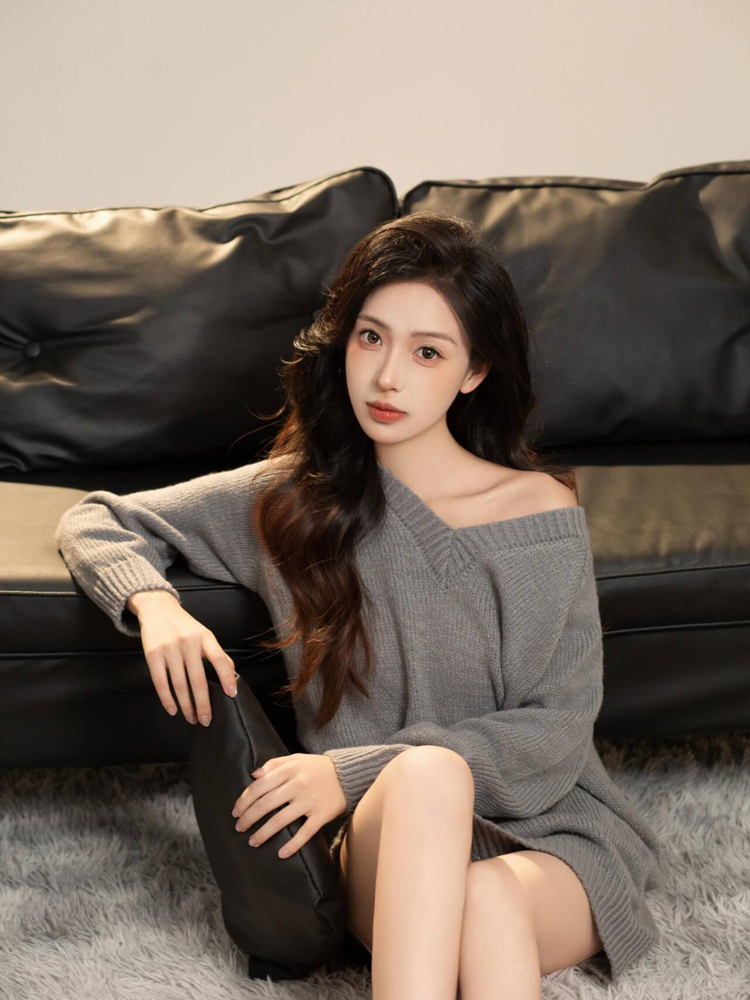 그레이 스웨터 레이지 스타일 홈걸 사진 스튜디오 조명  - Photography Lighting For Clothing 리뷰 및 가격